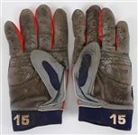 2008-09 Dustin Pedroia Boston Red Sox Game Worn Easton Batting Gloves (MEARS LOA)
