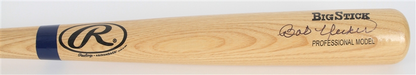 2000s Bob Uecker Milwaukee Brewers Signed Rawlings Adirondack Bat (JSA)