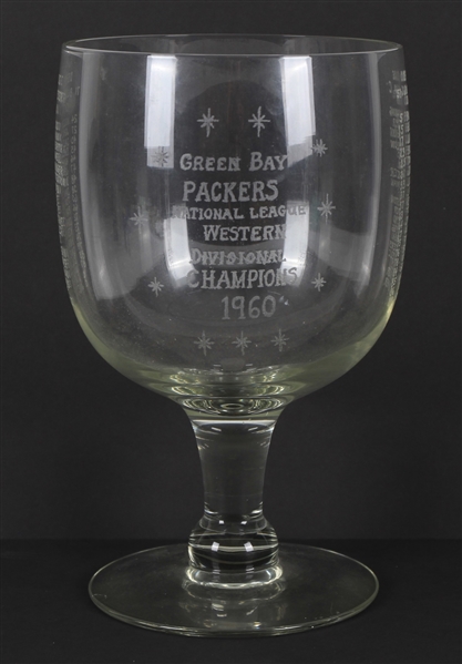 1960 Green Bay Packers Western Division Champions 10.5" x 6" Oversize Goblet Style Drinking Glass (Red Cochran Collection/Letter) 