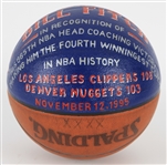 1995 Bill Fitch Los Angeles Clippers 865th Career Victory ONBA Stern Game Used Basketball (MEARS LOA)