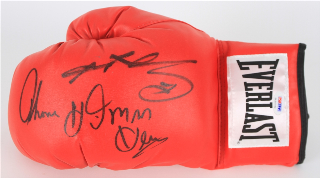 2014 Sugar Ray Leonard Thomas "Hit Man" Hearns Dual Signed Everlast Boxing Glove (PSA/DNA)