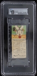 1911 Harry Gaspar Tommy Clarke Cincinnati Reds T201 Mecca Double Folder (GA Slabbed VG-EX 4 1st Graded)