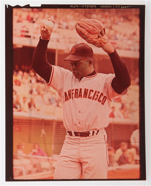 1960s Willie Mays San Francisco Giants 4" x 5" Kodak Color Negative