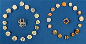 1890's-1920's Bicycle Pinback Button Collection - Lot of 145 on 21 x 37 Display Board
