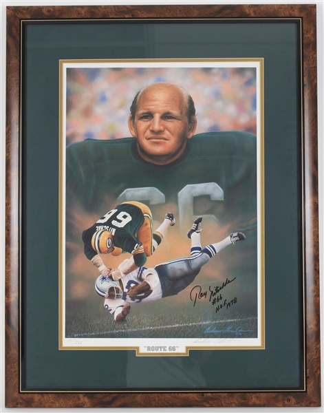 1996 Ray Nitschke Green Bay Packers Signed 24" x 32" Framed Route 66 Lithograph (JSA) 505/660