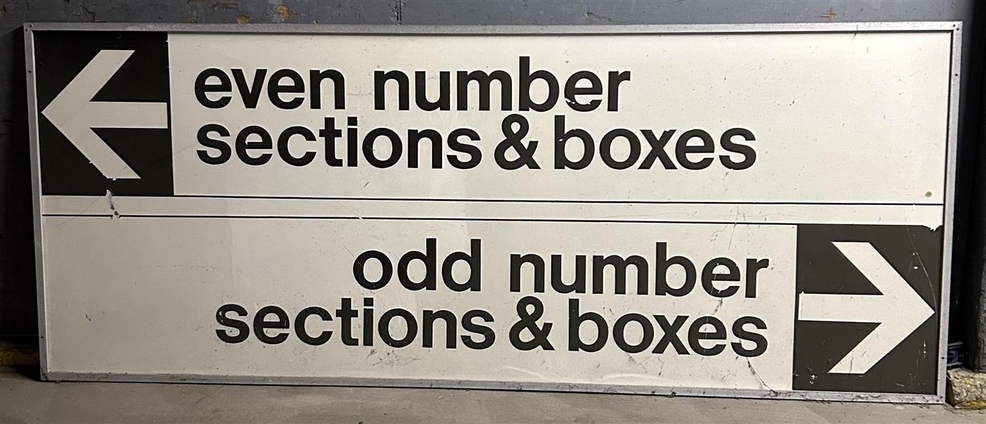 1970-1999 Milwaukee County Stadium Odds & Evens Concourse Seat Signage 