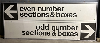 1970-1999 Milwaukee County Stadium Odds & Evens Concourse Seat Signage 