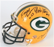 2000s Green Bay Packers Multi Signed Mini Helmet w/ 8 Signatures Including Fuzzy Thurston, Dave Robinson, Bob Jeter & More (JSA)