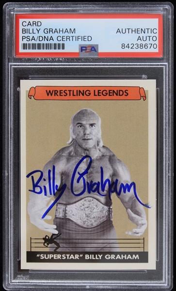 2015 Superstar Billy Graham (d.2023) Autographed Trading Card (PSA Slabbed)