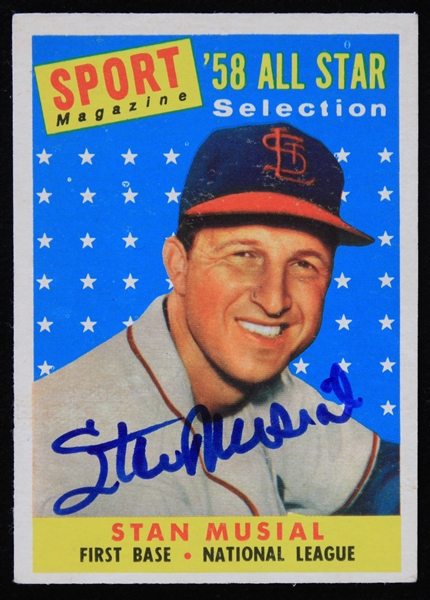 1959 Stan Musial (d.2013) St. Louis Cardinals Autographed Topps Trading Card #476 (JSA)