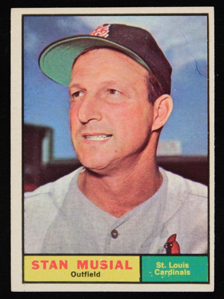 1961 Stan Musial St. Louis Cardinals Topps Trading Card #290
