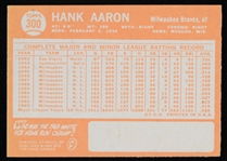1964 Hank Aaron Milwaukee Braves Topps Trading Card #300