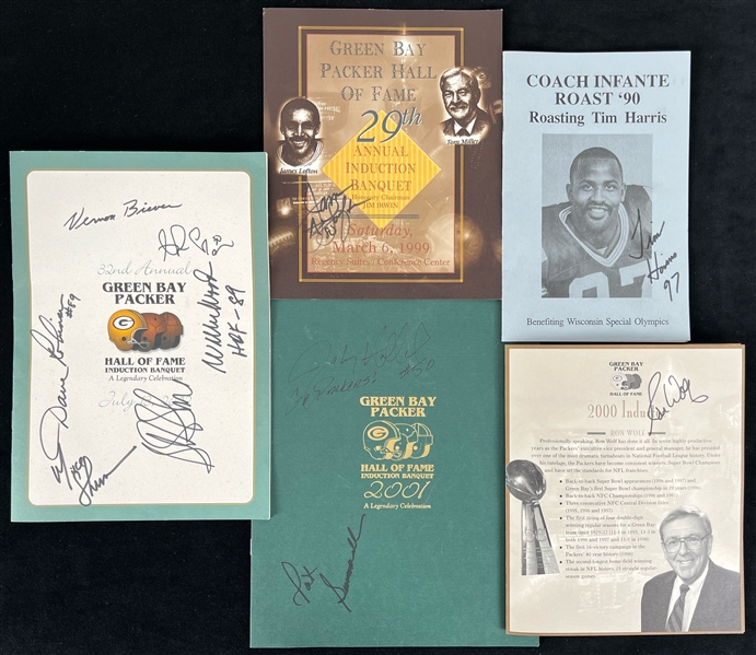 1990-2002 Tim Harris James Lofton Green Bay Packers and More Autographed Event Programs (JSA) (Lot of 5)