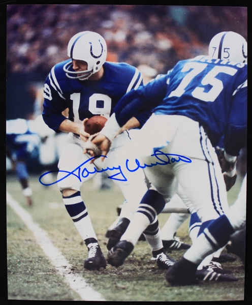 1956-1972 Johnny Unitas (d.2002) Baltimore Colts Autographed 8"x10" Colored Photo (JSA)