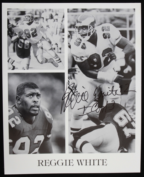 1985-1992 Reggie White (d.2004) Philadelphia Eagles Autographed 8"x10" B&W Photo (JSA)