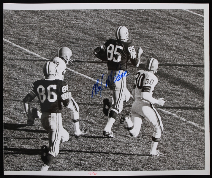 1957-1967 Max Mcgee (d.2007) Green Bay Packers Autographed 8"x10" B&W Photo (JSA)