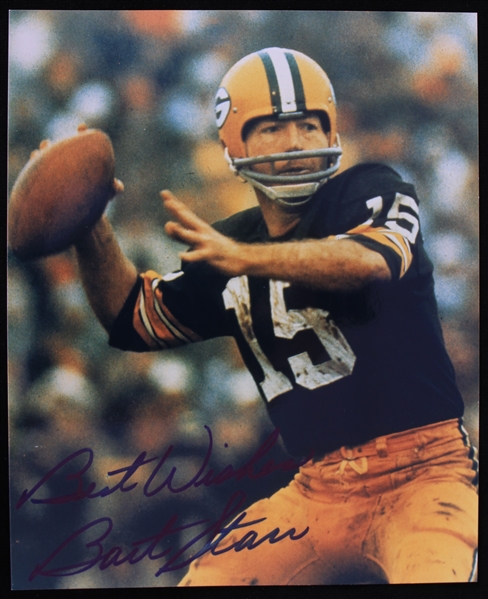 1956-1971 Bart Starr (d.2019) Green Bay Packers Autographed 8"x10" Color Photo (JSA)