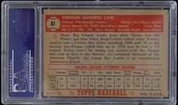 1952 Vernon Law Pittsburgh Pirates Topps Trading Card #81 (Graded VG-EX 4)