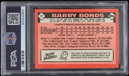 1986 Barry Bonds Pittsburgh Pirates Topps Traded Trading Card #11T (Graded NM-MT 8)