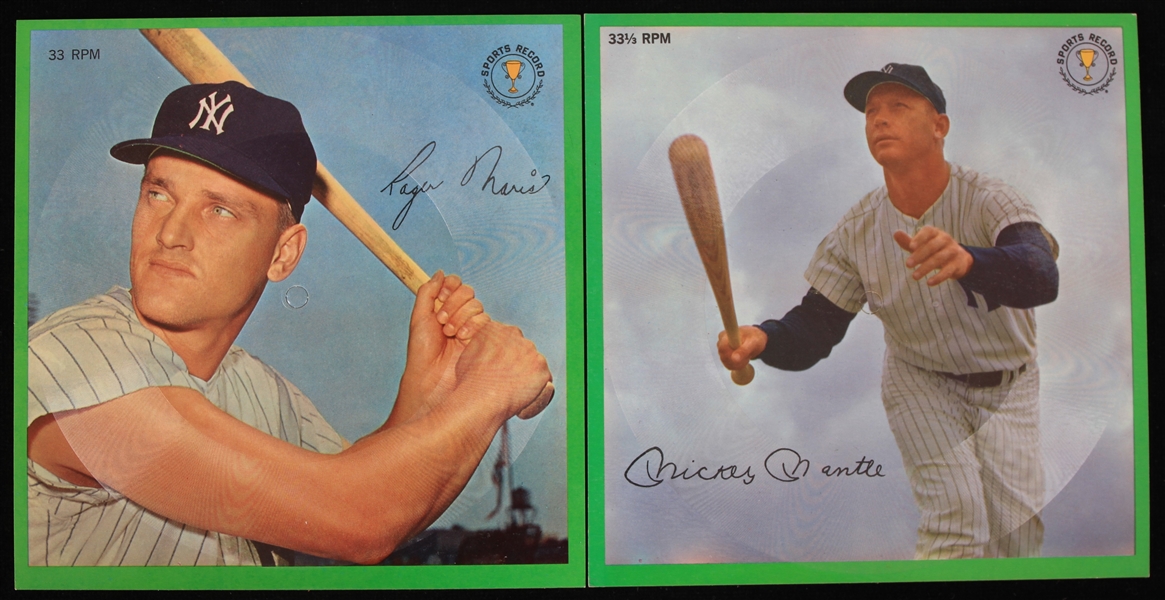 1962 Mickey Mantle and Roger Maris New York Yankees AuraVision Records (Lot of 2)