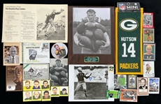 1970s-2000s Don Hutson Green Bay Packers Memorabilia Collection - Lot of 30 w/ Trading Cards, Commemorative Items, Signed Photo & More (JSA)