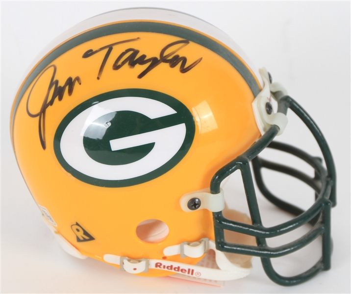 1995 Jim Taylor Green Bay Packers Signed Mini Helmet (JSA)