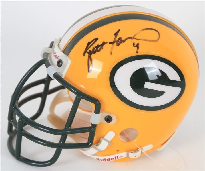 1995 Brett Favre Green Bay Packers Signed Mini Helmet (JSA)