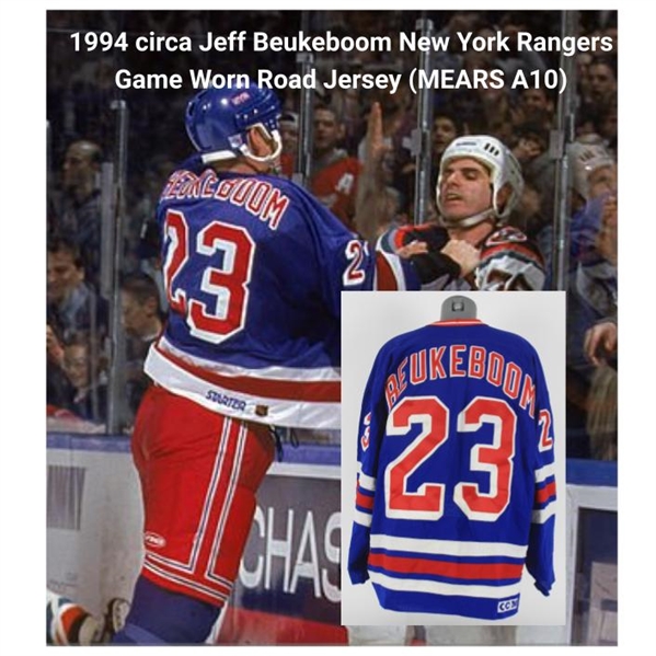 1994 circa Jeff Beukeboom New York Rangers Game Worn Road Jersey (MEARS A10)