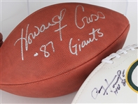 1990's-2010's Football Collection - Lot of 7 w/ Super Bowl Balls, Paul Hornung Signed, Howard Cross Signed & More (JSA)