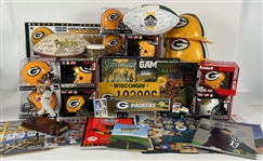 1960s-2000s Green Bay Packers Milwaukee Brewers Memorabilia Collection - Lot of 45 w/ Publications, Mini Helmets, Construction Hard Hats, Signed Items & More (JSA)