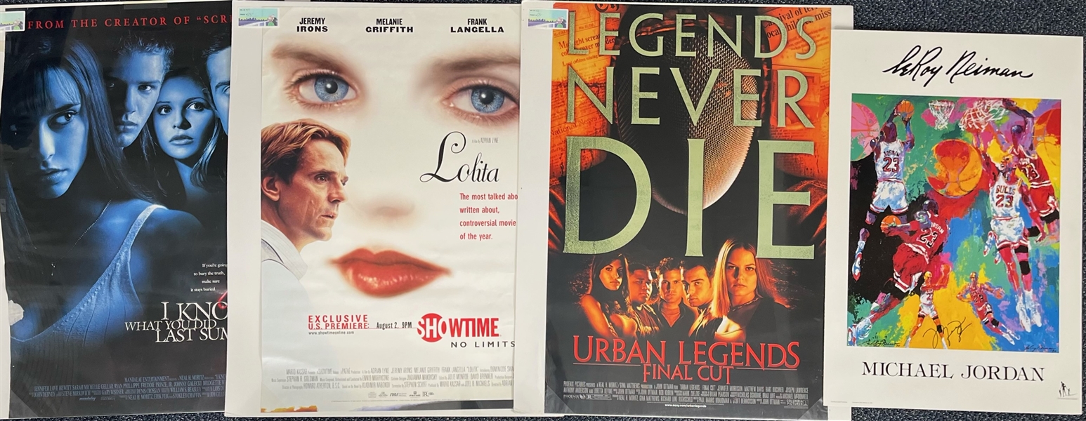 1980s-2000s Film and Football Posters w/ 24x36 Michael Jordan Broadside (Lot of 10)