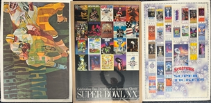 1980s-2000s Film and Football Posters w/ 24x36 Michael Jordan Broadside (Lot of 10)