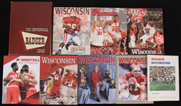 1930s-2000s Wisconsin Badgers Football & Basketball Publication Collection - Lot of 23 w/ Media Guides, Programs, School Yearbook & More