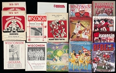 1930's-2000's Wisconsin Badgers Football & Basketball Publication Collection - Lot of 23 w/ Media Guides, Programs, School Yearbook & More