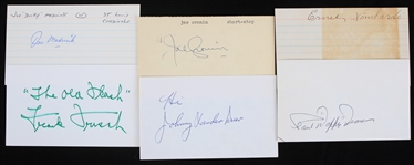 1910s-1930s Frank Frisch New York Giants Paul "Dizzy" Dean St. Louis Cardinals and More Signed 3"x5" Index Cards (Lot of 6)(JSA)