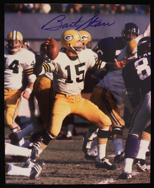 1956-1971 Bart Starr (d.2019) Green Bay Packers Autographed 8"x10" Color Photo (JSA)