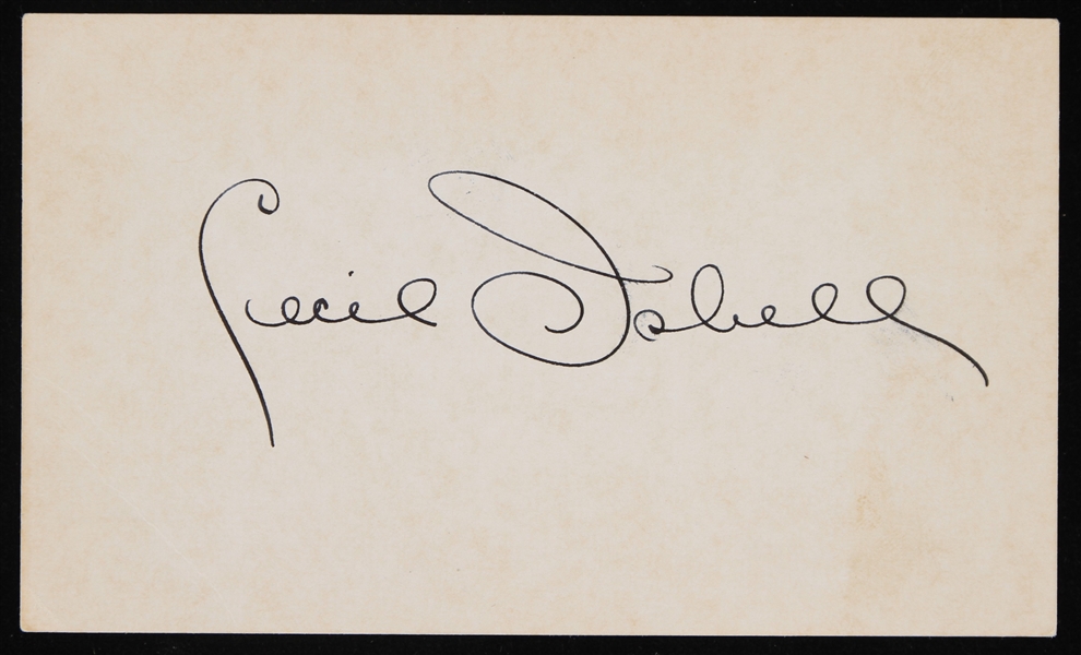 1938-1942 Cecil Isbell (d.1985) Green Bay Packers Signed 3"x5" Index Card (JSA)