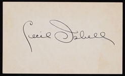 1938-1942 Cecil Isbell (d.1985) Green Bay Packers Signed 3"x5" Index Card (JSA)