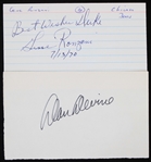 1930s-1970s Gene Ronzani (d.1975) Chicago Bears and Dan Devine (d.2002) Notre Dame Signed 3"x5" Index Cards (Lot of 2)(JSA)