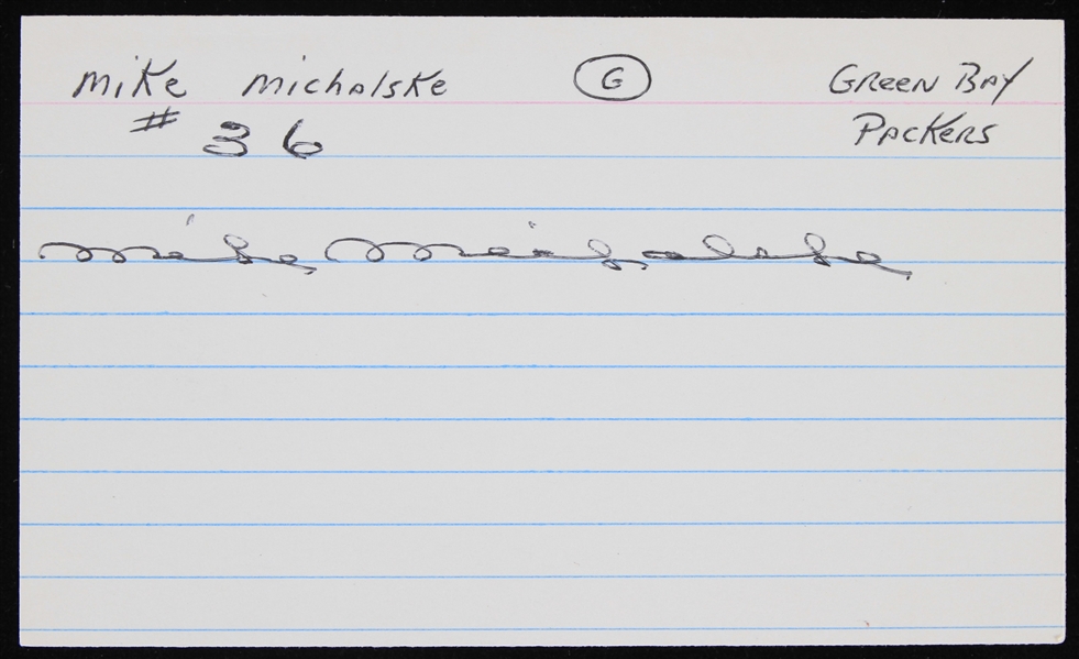 1929-1937 Mike Michalske (d.1983) Green Bay Packers Signed Index Card (JSA)