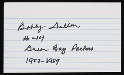 1952-1959 Bobby Dillon (d.2019) Green Bay Packers Signed Index Card (JSA)