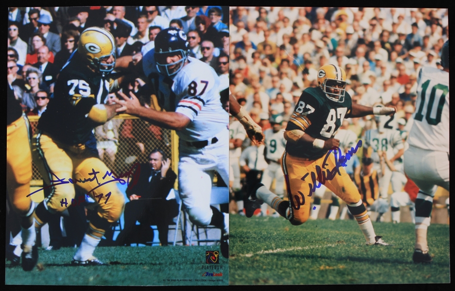 1956-1971 Forrest Gregg (d.2019) and Willie Davis (d.2020) Green Bay Packers Autographed 8"x10" Color Photos (Lot of 2) (JSA)