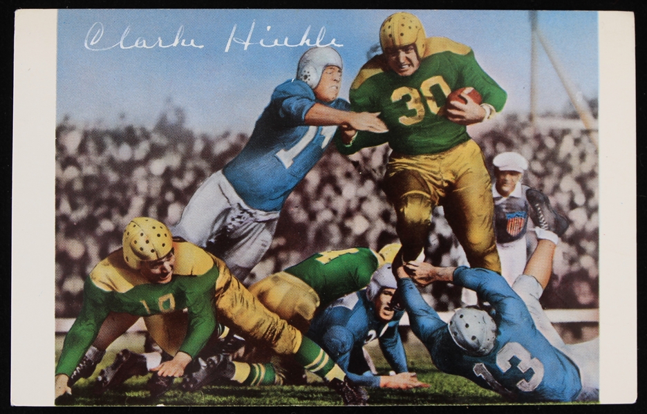 1932-1941 Clarke Hinkle (d.1988) Green Bay Packers Signed (on back) Postcard (JSA)