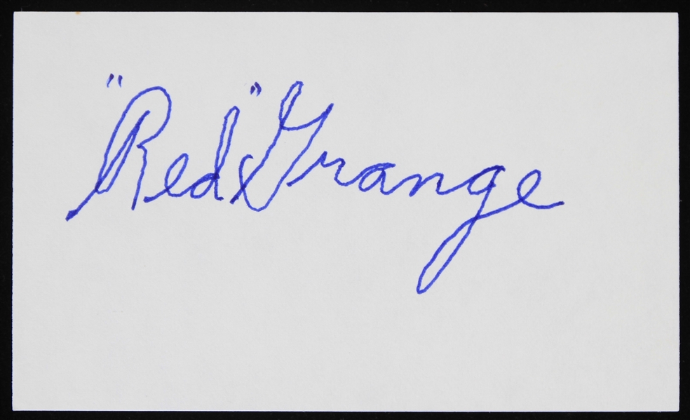 1925-1934 Harold "Red" Grange (d.1991) Chicago Bears Signed Index Card (JSA)