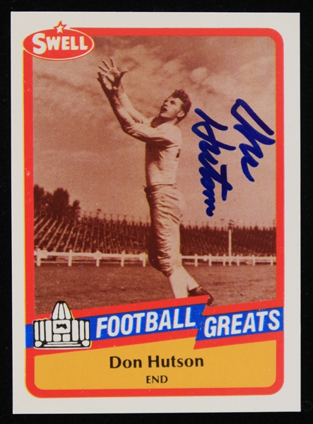 1989 Don Hutson Green Bay Packers Autographed Swell Trading Card #10 (JSA)