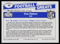 1989 Don Hutson Green Bay Packers Autographed Swell Trading Card #10 (JSA)