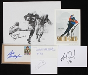 1940's-2010's Tony Canadeo, Mike Daniels, Green Bay Packers Signed 8x10 B&W Photo Index Cards and more (Lot of 10) (JSA)