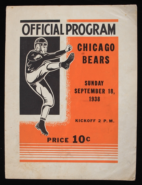 1938 Green Bay Packers Chicago Bears City Stadium Game Program