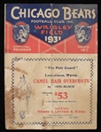 1931 Chicago Bears Green Bay Packers Wrigley Field Game Program
