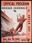 1945 Green Bay Packers Chicago Cardinals City Stadium Game Program